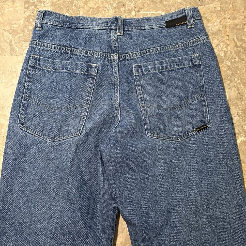Vintage Billabong Jeans Mens 34x28 Blue Baggy Surf Beach Skate Y2K Hemmed